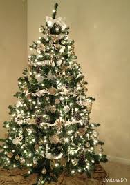 Pre Lit Fake Christmas Tree White Silver And Gold White Lights Green Gold Christmas Tree Decorations Gold Christmas Decorations Christmas Tree Decorations