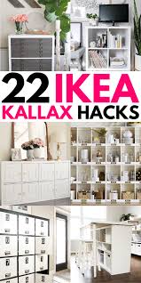 22 Of The Best Ikea Kallax Hacks For Your Bedroom Kitchen And Entryway These Mid Century Kallax Hacks Are Gre Ikea Kallax Hack Kallax Ikea Ikea Hack Storage