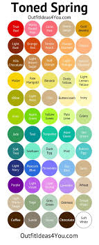 Toned Spring Shades Colour Chart In 2019 Soft Autumn