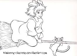 Kiki S Delivery Service Line Art By Kimberly Castello Fandom Drawing Studio Ghibli Art Ghibli Art