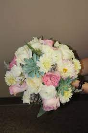 Bridal Wedding Bouquet With Pink Roses Dahlia Succulents Chrysanthemum Created By Judith Marie Fox B Flower Bouquet Wedding Bridal Bouquet Floral Wedding
