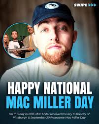 Today is National Mac Miller Day 🕊️❤️ Celebrated every September 19th in  Pittsburgh, the day Mac was posthumously honored with the Key to the City  in 2022. 🎖️ The city officially recognized