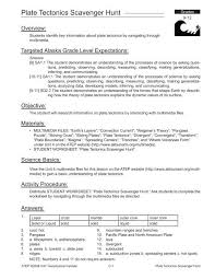 Students will use the front of the worksheet as a reading selection and study guide and on the back is a practice to test their understanding. Plate Tectonics Scavenger Hunt