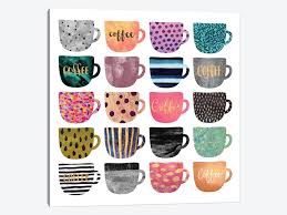 Black coffee cup wallpaper hd canvas printed home decor painting wall art poster. Pretty Coffee Cups Art Print By Elisabeth Fredriksson Icanvas