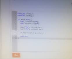 Learn to sort an array of strings alphabetically. Solved Print The Two Strings Firststring And Secondstrin Chegg Com