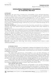 Pdf Developing Tomorrows Drumming By Studying The Past