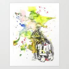 C3po And R2d2 From Star Wars Art Print By Idillard Society6 Star Wars Poster Art Star Wars Art Print Star Wars Art