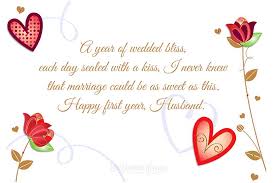 1st Wedding Anniversary Wishes For Your Husband True Love Words