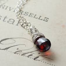 Garnet Gemstone Necklace Sterling Silver Wire Wrapped Garnet Jewelry January Birthstone January Birthday Etsy Jewelry Handmade Garnet Jewelry Gemstone Jewelry
