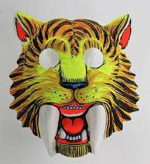 Get together with zack, kimberly, billy, jason, rocky, adam, tommy, alpha, or zordon in your yellow ranger apparel from cool dojo artist charlie fithian. Vintage Saber Tooth Tiger Halloween Mask Ben Cooper Etsy
