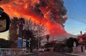 The volcanic eruption produced lava fountains that went up as high as 100 m and ash plumes that the sky in italy lit up after mount etna, an active volcano, erupted, sending plumes of ash into the air. Italy Catania Airport Reopens After Mount Etna Eruption