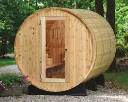 Our horizontal cedar barrel sauna makes for a beautiful outdoor sauna kit. Add A Steamy Sauna To Your Backyard Portland Monthly