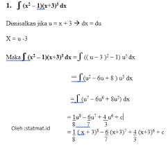 Sin (x +π) + 2 cos (x + π) + c. Contoh Soal Dan Pembahasannya Materi Integral Parsial Dan Substitusi Jawabanku Id