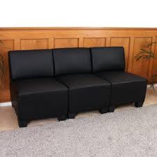Sein bezug aus kunstleder macht ihn zu einem sehr eleganten stück. Modular 3 Sitzer Sofa Couch Lyon Kunstleder Schwarz Ohne Armlehnen
