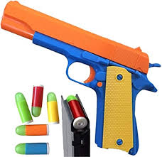 .45 caliber pistol fed from. Amazon Com Colt 1911 Toy Gun With Ejecting Magazine And Glow Tip Bullets Style Of M1911 With Slide Action Orange Barrel For Safety Training Or Play Unique Gift Intended For Fun