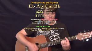 Play That Song Train Guitar Lesson Chord Chart Eb Ab Cm Bb