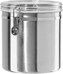Canister set, cast ceramic jars, stainless steel lids and spoon measures, free shipping, only 59.99 each set. Amazon Com Oggi 150 Ounce Stainless Steel Airtight Canister With Clear Arylic Lid And Locking Clamp Palm Stainless Steel Canister Home Kitchen