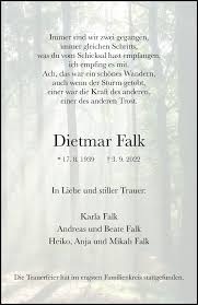 Traueranzeigen von Dietmar Falk