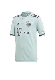 Wenn du ein echter bayern münchen fan bist und noch kein trikot besitzt, dann wird es langsam zeit, dass du dich und deine kinder mit einem solchen ausstattest. Adidas Fc Bayern Munchen Kinder Auswarts Trikot 2018 19 Mintgrun Dunkelviolett Fussball Shop