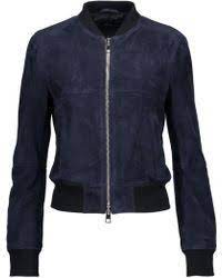 Theory Daryette Suede Jacket Midnight Blue Lyst Suede Jacket Women Suede Bomber Bomber Jacket