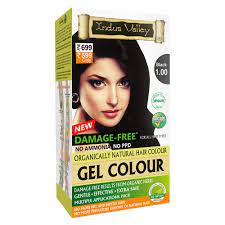 The only natural parmanent hair colour with certified organic aloe, cetified organic amla, certified organic henna and orange oil. Buy Indus Valley Natural Damage Free Gel Colour For Hair Black 1 0 220gm Online At Low Prices In India Amazon In