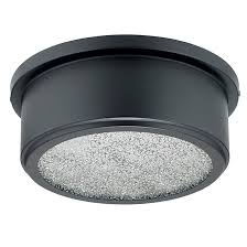 The frosted glass reduces glare. Canarm Taye Outdoor Flush Mount Light 60 W Black Iol338bk Rona