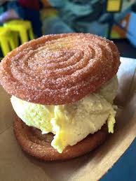 Once built, place the finished ice cream sandwich into a freezer storage container. I Ate A Churro Ice Cream Sandwich With Horchata Ice Cream Food
