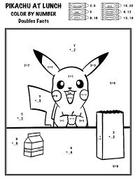 Get Your Students Back Into The Swing Of Things With This Back To School Themed Color By Number This Pikachu At Lunch Pikachu Pokemon Pokemon Coloring Pages