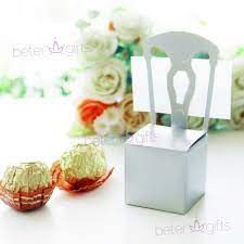 12pcs银色椅子喜糖盒席位卡结婚小物doorgift亚龙湾伴手礼th002 淘宝网in 2021 place card holders wedding gifts gifts