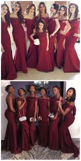 Mermaid Burgundy Off Shoulder Elegant Long Bridesmaid Dresses Wg370 Mermaid Bridesmaid Dresses Long Bridesmaid Dresses Burgundy Bridesmaid Dresses