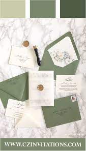 Green Floral Vellum Wedding Invitation With Wax Seal Floral Watercolor Wedding Invitation Vellum Invite Watercolor Wedding Invitations Wedding Invitations Invitations
