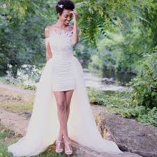 Customer reviews (12)wedding dress with removable skirt. Short Strapless Bodycon Bridal Dress With Overskirt Lunss