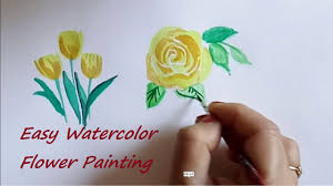 As we are giving you ideas for painting as a beginner, then you should definitely go for making a. Easy Watercolor Flower Painting Ideas For Beginners 4 Yellow Flowers Painting In Watercolor Youtube
