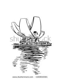 Singapore August 21 2018 Sketch Of Art Science Museum Hand Drawn Vector Illustration Isolated Art Sketches Singapore Art Art Science Museum
