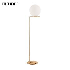 Modern Simple Gold Floor Lamps For Bedroom Led Source Contemporary Design Art Decoration White Glass Ball Lights Gold Floor Lamp Simple Lamp Floor Lamp Design