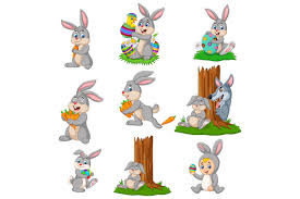 Maybe you would like to learn more about one of these? Set Of Nine Cute Cartoon Easter Bunny By Tigatelu Thehungryjpeg Com