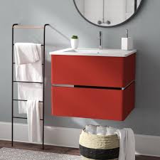 How's this for double sink bathroom vanity decorating ideas? Orren Ellis Stellan 24 Single Bathroom Vanity Set Reviews Wayfair