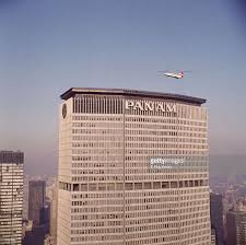 A Helicopter Landing On The Roof Of The Pan Am Building Designed By Pan Am Pan American New York City Ny