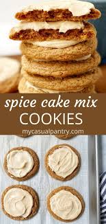 Spice Cake Mix Cookies With Maple Brown Butter Frosting Recipe In 2020 Cake Mix Cookies Spice Cake Mix Recipes Spice Cake Mix