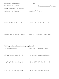 Kutasoftware algebra 2 systems of two. The Remainder Theorem