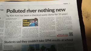 I august 2019 klaget innbyggerne i achehs well village nær elven daing og kopok ( bifloder til kim kim river) at vannet i begge elvene har blitt svart og oljeaktig med uutholdelig stygg stank som ble antatt å ha spredt seg fra den kjemiske. Kucingkuncitara Pa Twitter The River Kim Kim Shld Call It Kimia Kimia Has Been Used As Dump Site For Pass 10 Years Some Enforcement Officers Are On The Take Or Makan Gaji
