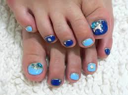 ペディキュア夏パーツ盛りだくさん 渋谷区でジェルネイルnail