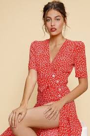 French Women Midi Dress Tea Dress Skirt Short Sleeve One Button Wrap Dress Fashion Womens Midi Dresses Fashion Outfits
