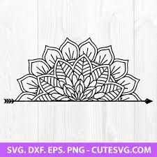 Download Half Mandala Svg Cut File Half Mandala Wall Decal Svg Iron On