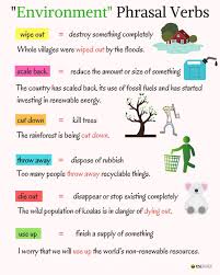 Phrasal Verbs Environment And Health Eslbuzz Learning English Learn English English Verbs English Phrases