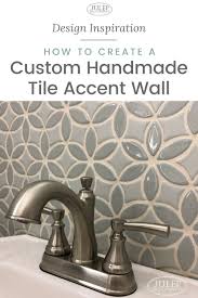 Elegant Powder Room Makeover In 2020 Tile Accent Wall Diy Bathroom Makeover Handmade Tiles