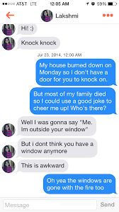 Anyway enjoy the best collection of knock knock pick up lines. Not Kevin Reardon On Twitter Nothing Like A Good Knock Knock Joke From A Girl On Tinder To Cheer Me Up After A Hard Time Tindertrolltuesday Http T Co Pa4jn6vkfz