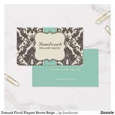 From $9.95 for 20, 50 or 100 personalised flat or folded greeting cards (don't pay up to $295). Damask Floral Elegant Brown Beige Green Groupon Business Card Zazzle Com Business Card Template Design Damask Business Card Template