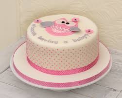 Baby Shower Owl Cake In Pink The Cakatier At Sugar Daisies Flickr