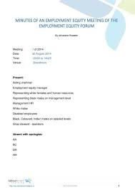 It outlined as a summary of the meeting detailing topics covered and any decisions made. Eec Minutes Document Labour Law South Africa Pdf Download